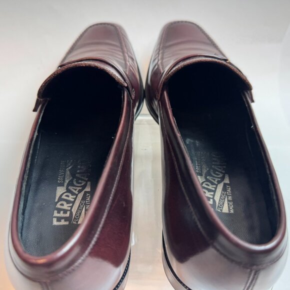 Ferragamo - Oxblood Leather Slip-On Loafers